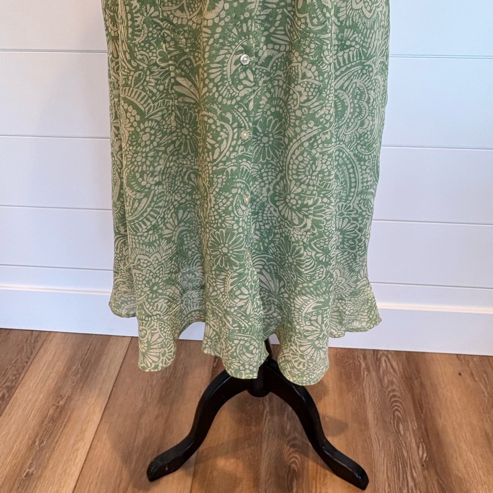 🔥SOLD🔥 Eddie Bauer Boho Green Paisley Tank Midi Dress SZ 10 100% Cotton - Picture 5 of 10